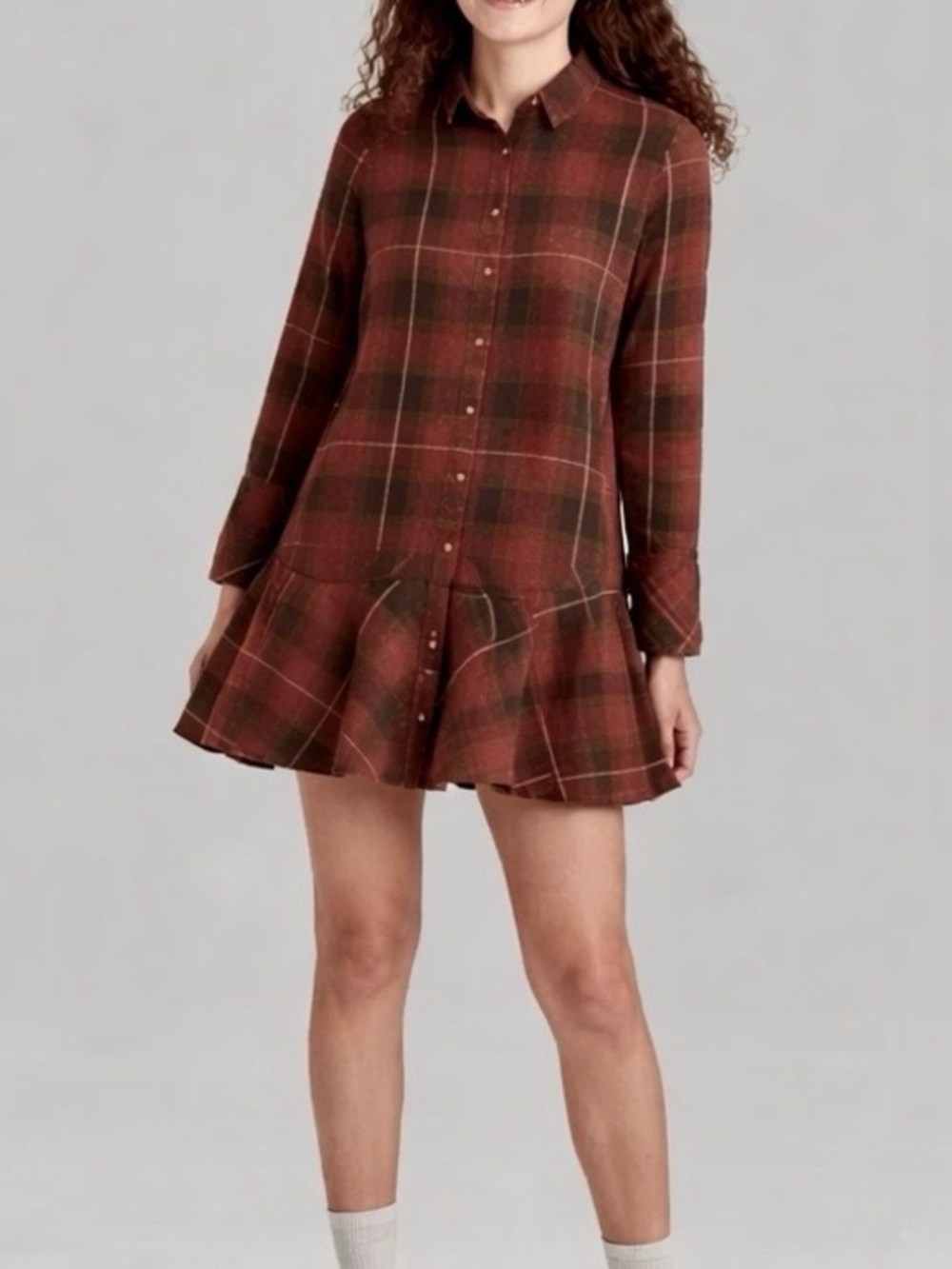 Wild Fable Plaid Button Down Mini Drsss
